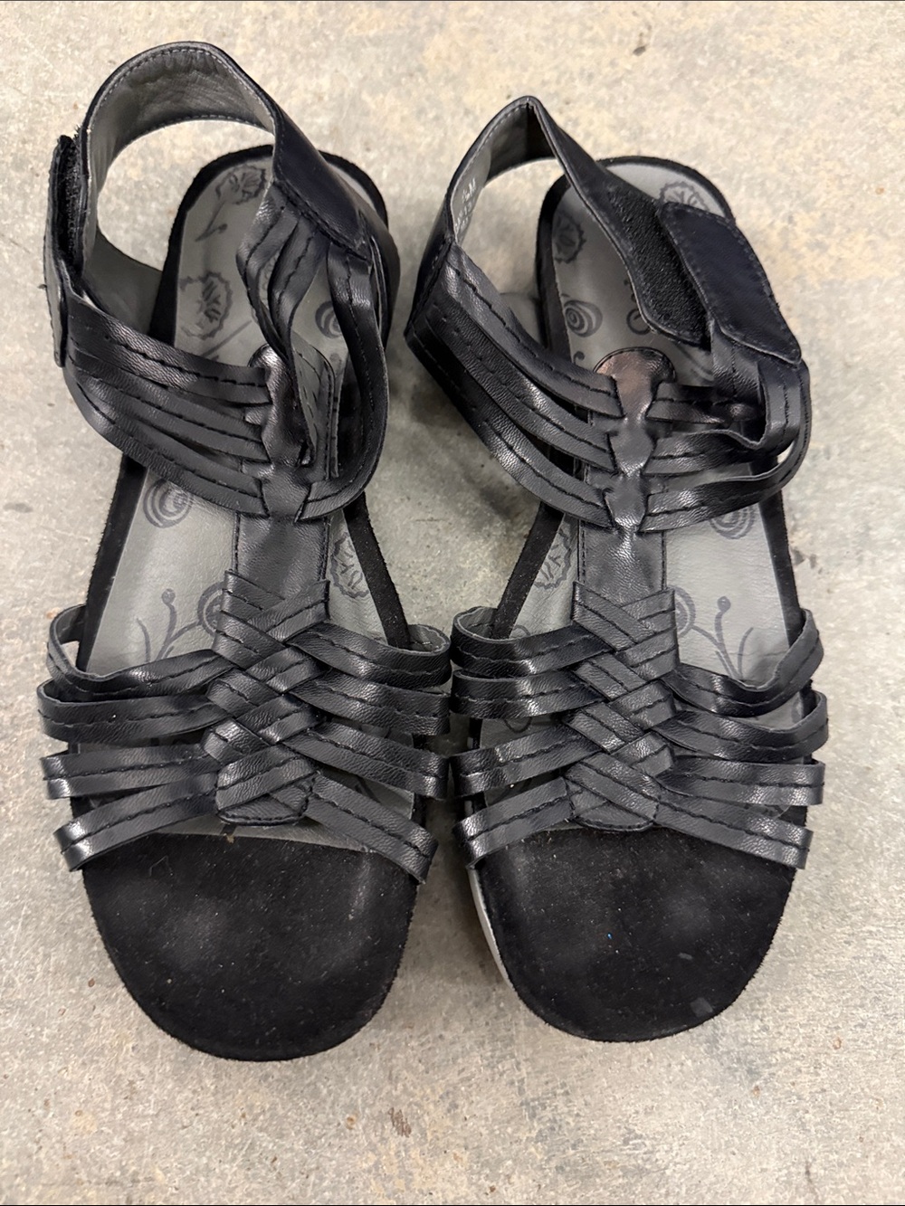 BareTraps Black Strappy Wedge Sandals